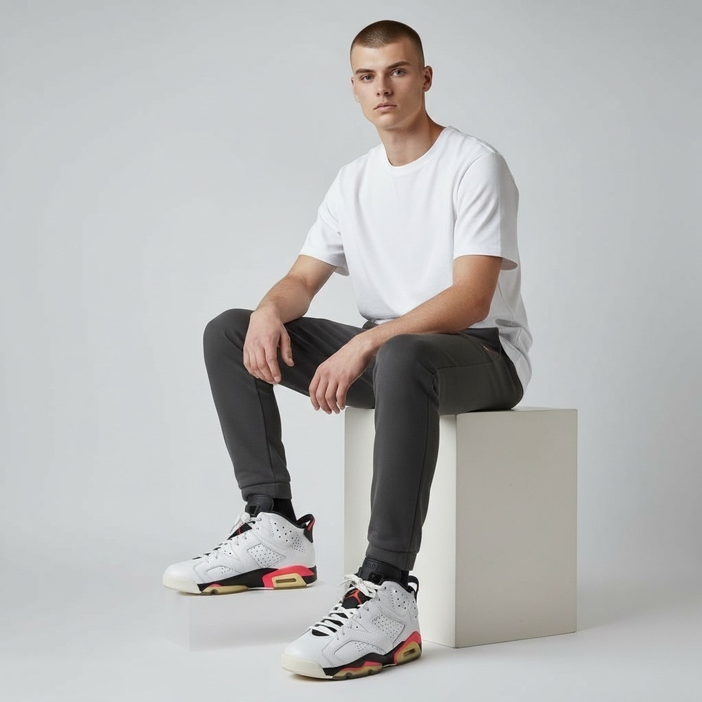 Air Jordan 6 Retro Low "Infrared White" sneakers.